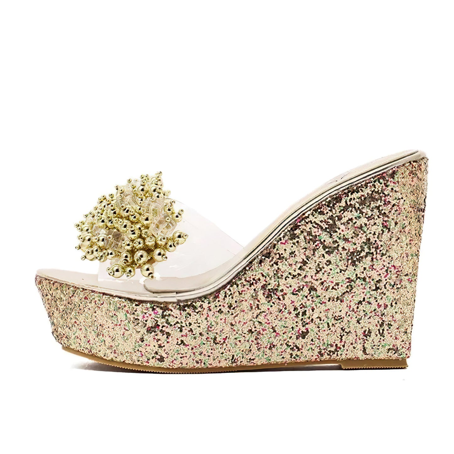 Open Toe Glam Platform Wedges