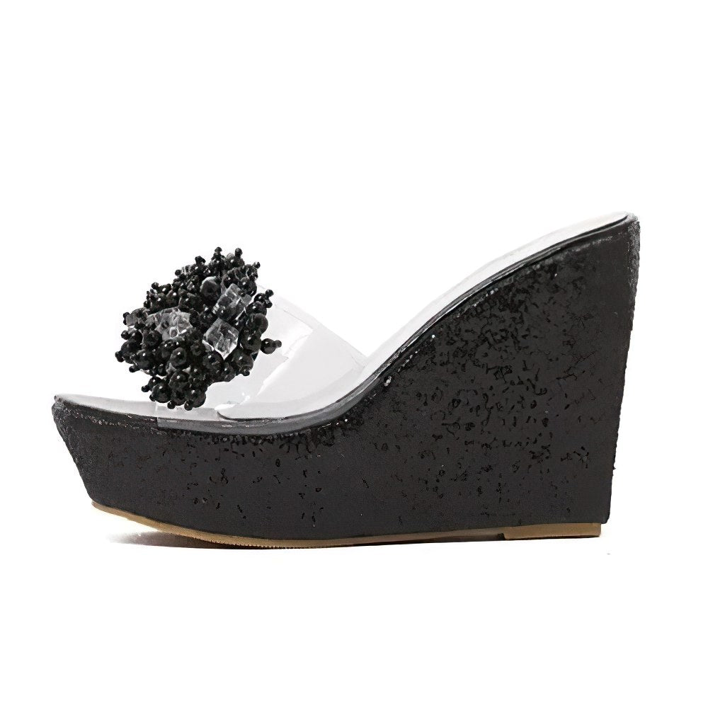 Open Toe Glam Platform Wedges