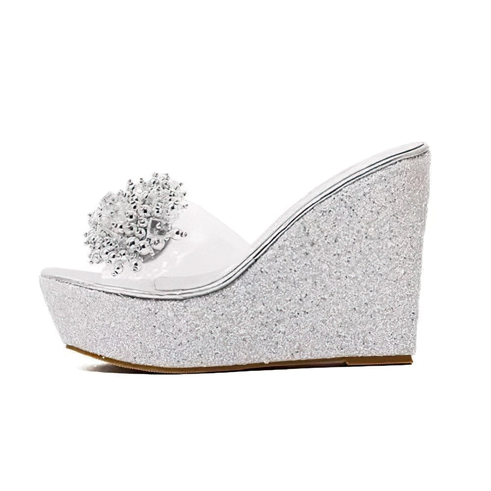 Open Toe Glam Platform Wedges